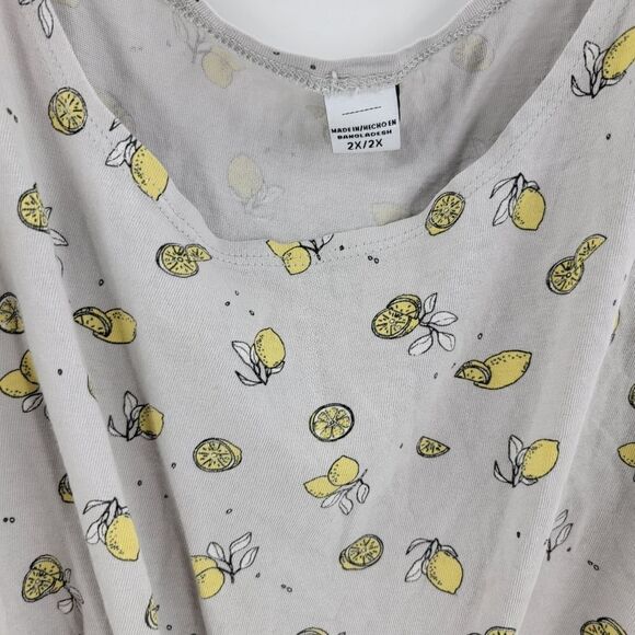 Lemon tank top shirt tie front 2xl - Picture 3 of 3
